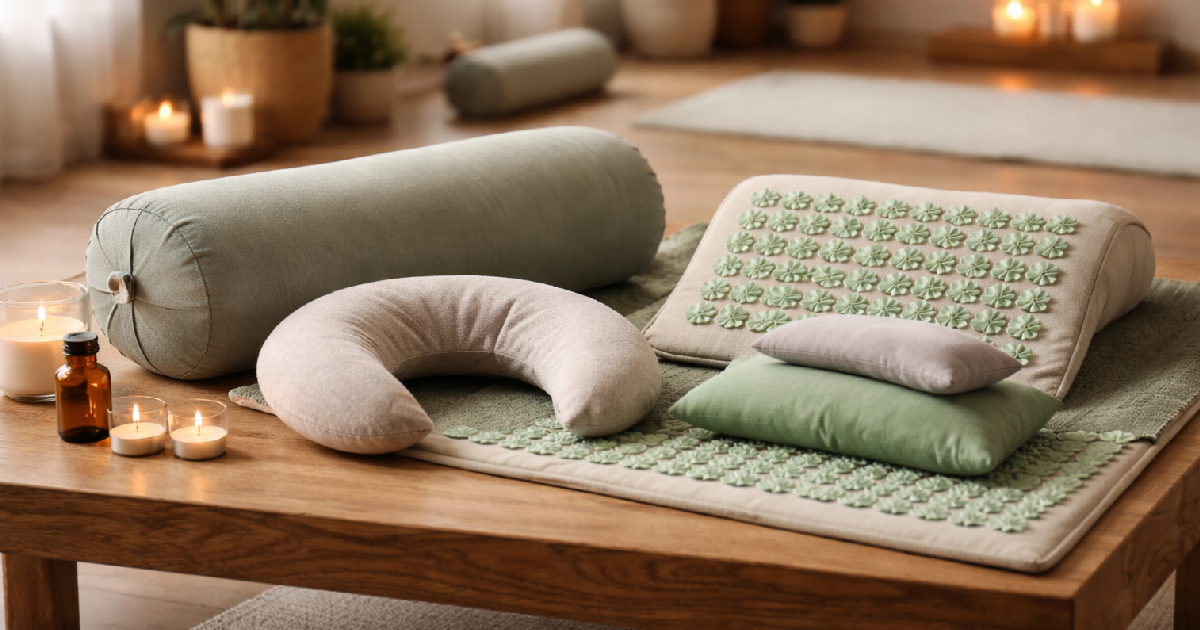 Private Label Yoga Accessories: How Wellness Brands Can Source Yoga Bolster, Neck Pillow, Eye Pillow & Acupressure Mats from OEM Manufacturers